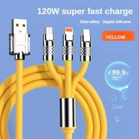 MULTICOLOR 3-İN-1 120W 6A USB TO TYPE-C,MİCRO,İPHONE ŞARJ U-219